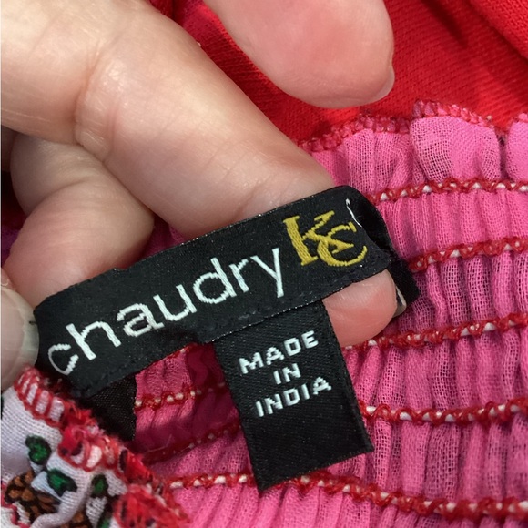 Boho Women’s Magenta Paisley Cotton Skirt - Picture 3 of 4